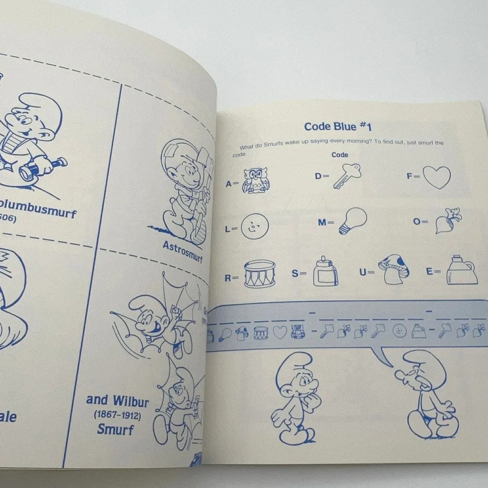 Vintage‎ 1983 The Smurf Activity Book Peyo Random House Puzzles Games Riddles